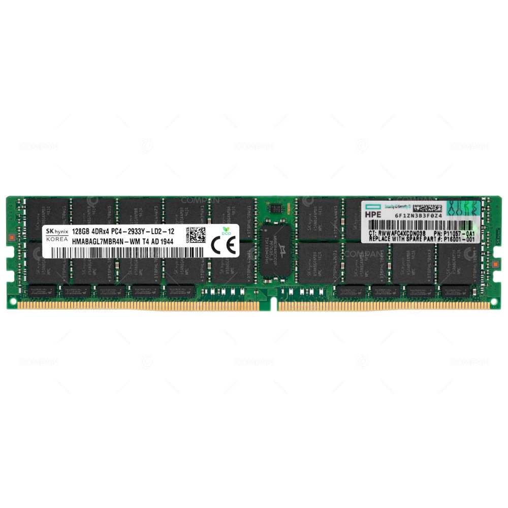 P11057-0A1 HPE DDR4 128GB 4DRX4 PC4-23400 2933MHZ RDIMM FOR PROLIANT GEN10